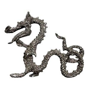 Mystic Dragon Figurine Handcrafted Pewter Sculpture 2” Detailed Miniature